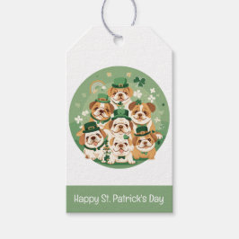 Happy St. Patrick's Day Engelse Bulldogs Cadeaulabel