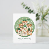 Happy St. Patrick's Day Engelse Bulldogs Feestdagenkaart (Staand voorkant)