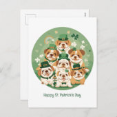 Happy St. Patrick's Day Engelse Bulldogs Feestdagenkaart (Voorkant / Achterkant)