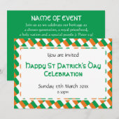 HAPPY ST PATRICK's DAY Event Viering Kaart (Voorkant / Achterkant)