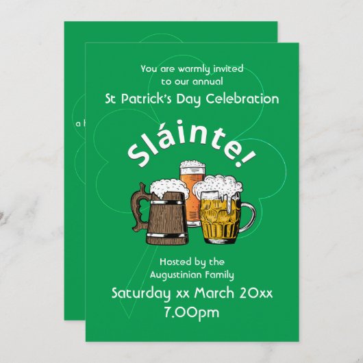 HAPPY ST PATRICK's DAY Event Viering Kaart (Voorkant / Achterkant)