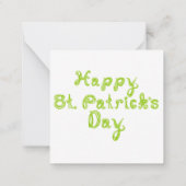 Happy St Patricks Day Fabric font 4 Heart Diamonds Notitiekaartje (Achterkant)