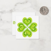 Happy St Patricks Day Fabric font 4 Heart Diamonds Notitiekaartje (Voorkant / Achterkant in situ)