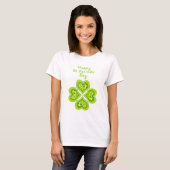 Happy St Patricks Day Fabric font 4 Heart Diamonds T-shirt (Voorkant volledig)