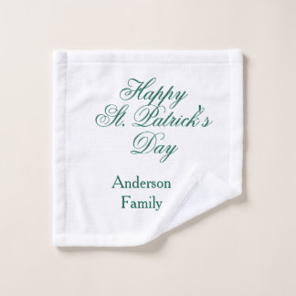 Happy St. Patrick's day family name green sminimal Washandje