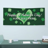 Happy St. Patrick's Day feestbanner met klavers Spandoek (Beurs)