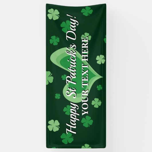 Happy St. Patrick's Day feestbanner met klavers Spandoek (Verticaal)