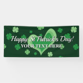 Happy St. Patrick's Day feestbanner met klavers Spandoek (Horizontaal)