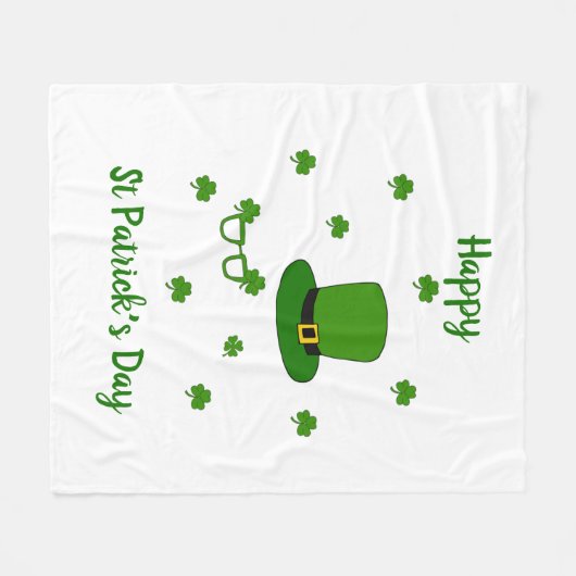 Happy St Patrick's Day Fleece Deken (Voorkant (Horizontaal))