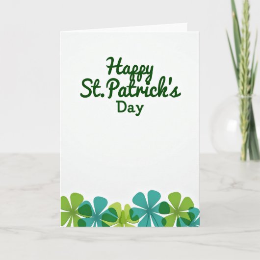 Happy St Patricks Day Floral Card Kaart (Voorkant)