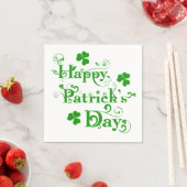 Happy St. Patrick's Day Floral Text Design 2b Servetten (Insitu)