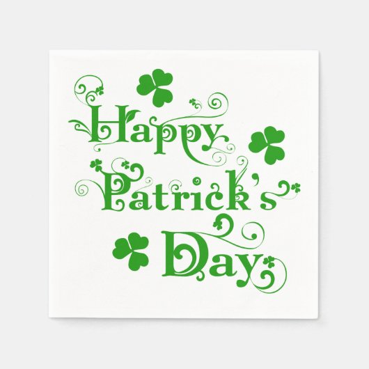 Happy St. Patrick's Day Floral Text Design 2b Servetten (Voorkant)