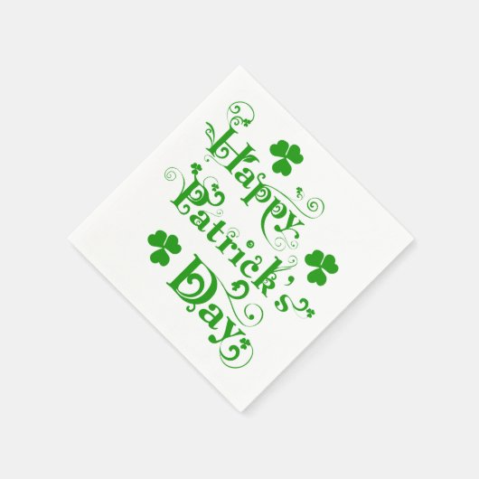 Happy St. Patrick's Day Floral Text Design 2b Servetten (Hoek)