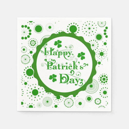 Happy St. Patrick's Day Floral Text Design Servet (Voorkant)