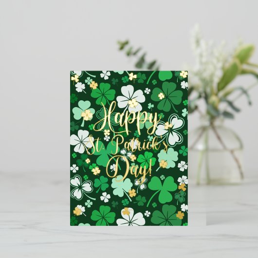 Happy St. Patrick's Day Folie Feestdagen Briefkaart (Staand Voorkant)