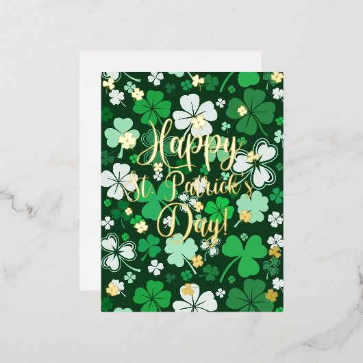 Happy St. Patrick's Day Folie Feestdagen Briefkaart (Voorkant / Achterkant)