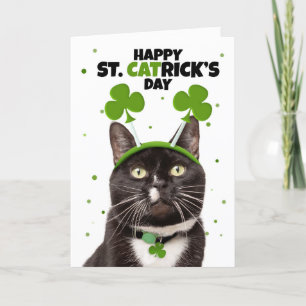 Happy St Patricks Day for Iedereen Cat in Headband Feestdagen Kaart