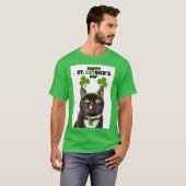 Happy St Patricks Day for Iedereen Cat in Headband T-shirt (Voorkant volledig)