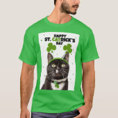 Happy St Patricks Day for Iedereen Cat in Headband T-shirt (Voorkant)