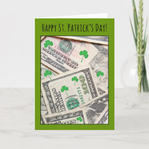 Happy St Patricks Day for Iedereen Money Card Humo Feestdagen Kaart