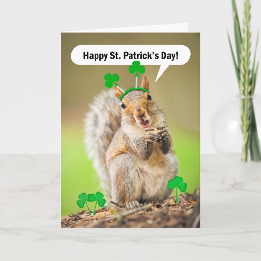 Happy St Patricks Day for Iedereen Squirrel Feestdagen Kaart (Voorkant)
