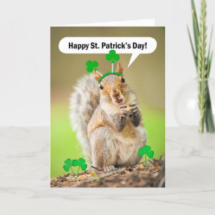 Happy St Patricks Day for Iedereen Squirrel Feestdagen Kaart