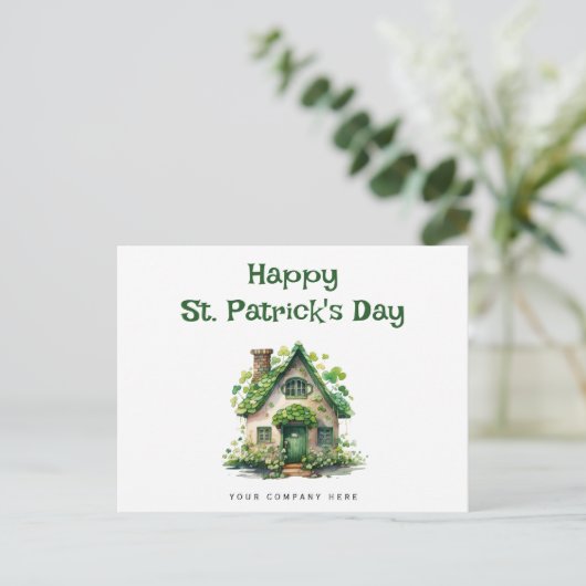 Happy St. Patrick's Day Four Leaf Clover Realty Feestdagenkaart (Staand voorkant)