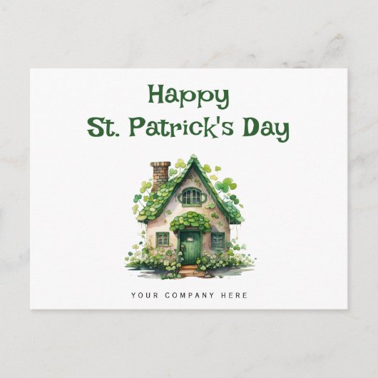 Happy St. Patrick's Day Four Leaf Clover Realty Feestdagenkaart (Voorkant)