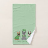 Happy St Patricks Day Franse bulldogs Bad Handdoek (Handdoek)