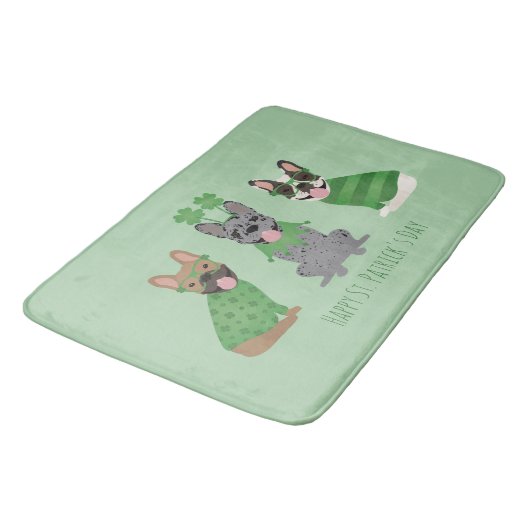 Happy St Patricks Day Franse bulldogs Badmat (Gekanteld)