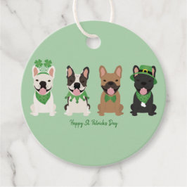 Happy St Patricks Day Franse bulldogs Bedankjes Labels
