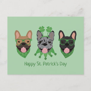 Happy St Patricks Day Franse bulldogs Briefkaart