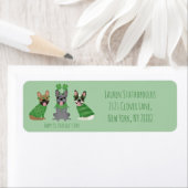 Happy St Patricks Day Franse bulldogs Etiket (Insitu)