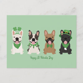 Happy St Patricks Day Franse bulldogs Feestdagenkaart