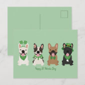 Happy St Patricks Day Franse bulldogs Feestdagenkaart (Voorkant / Achterkant)