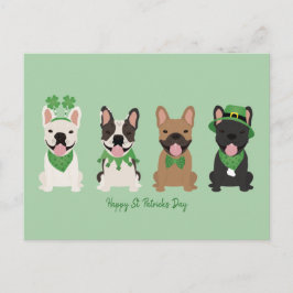 Happy St Patricks Day Franse bulldogs Feestdagenkaart