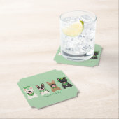 Happy St Patricks Day Franse bulldogs Kartonnen Onderzetters (Insitu)