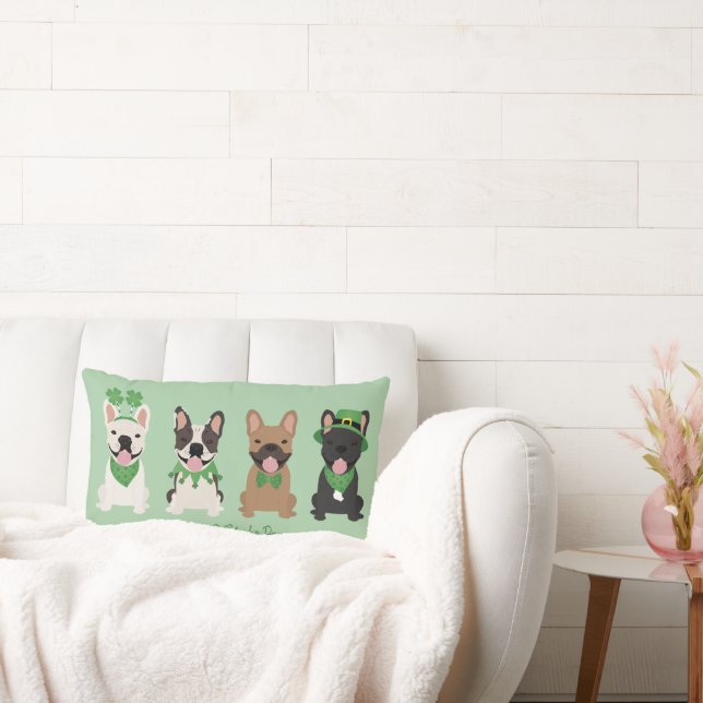 Happy St Patricks Day Franse bulldogs Kussen (Bank)