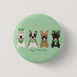 Happy St Patricks Day Franse bulldogs Ronde Button 3,2 Cm