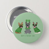 Happy St Patricks Day Franse bulldogs Ronde Button 7,6 Cm (Voorkant /achterkant)