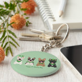 Happy St Patricks Day Franse bulldogs Sleutelhanger (Zijkant)