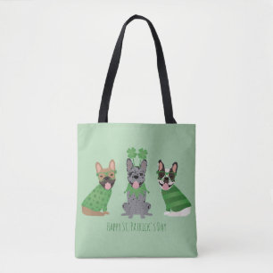 Happy St Patricks Day Franse bulldogs Tote Bag
