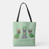 Happy St Patricks Day Franse bulldogs Tote Bag (Achterkant)