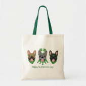 Happy St Patricks Day Franse bulldogs Tote Bag (Voorkant)