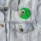 Happy St. Patrick's Day French Bulldog button (In situ)