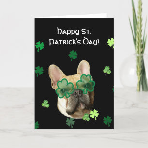 Happy St. Patrick's Day French Bulldog Card Kaart