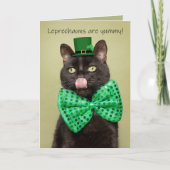 Happy St. Patrick's Day Funny Black Cat Feestdagen Kaart (Voorkant)