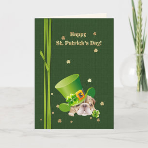 Happy St. Patrick's Day Funny Bulldog Kaart