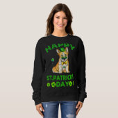 Happy St Patrick's Day Funy Saint Patricks Corgi D Trui (Voorkant volledig)