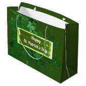 Happy St. Patrick's Day, gepersonaliseerd Groot Cadeauzakje (Achterkant Gekanteld)